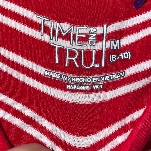 •TIME & TRU•RED/WHITE STRIPED TANK TOP T-SHIRT DRESS SIZE MEDIUM (8-10) EUC - Picture 8 of 10